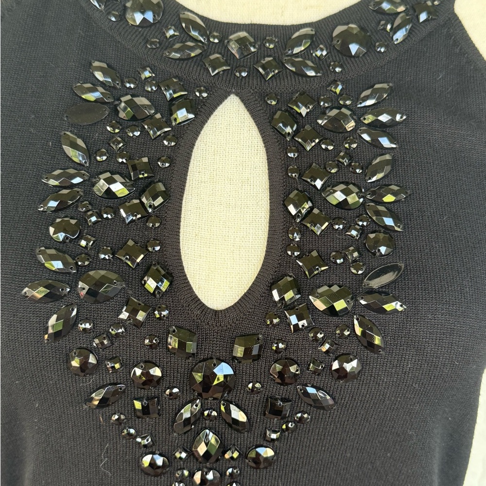 INC International Concepts Black Embellished Top